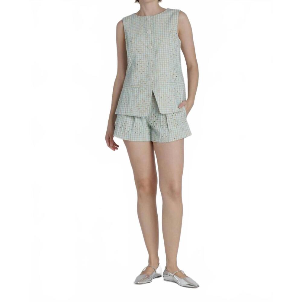 NEW AUREUM gabby gingham vest in coastal blue - Picture 4 of 4